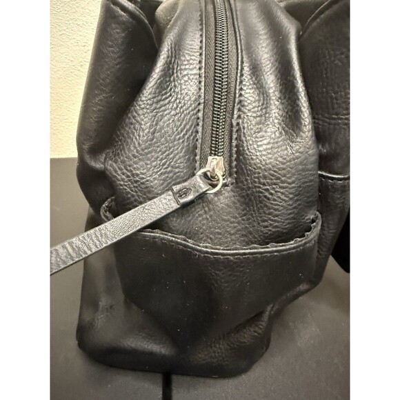 Multi Sac Black Leather Pebbled Multi Pocket Satchel Purse Bag EUC - Picture 4 of 12